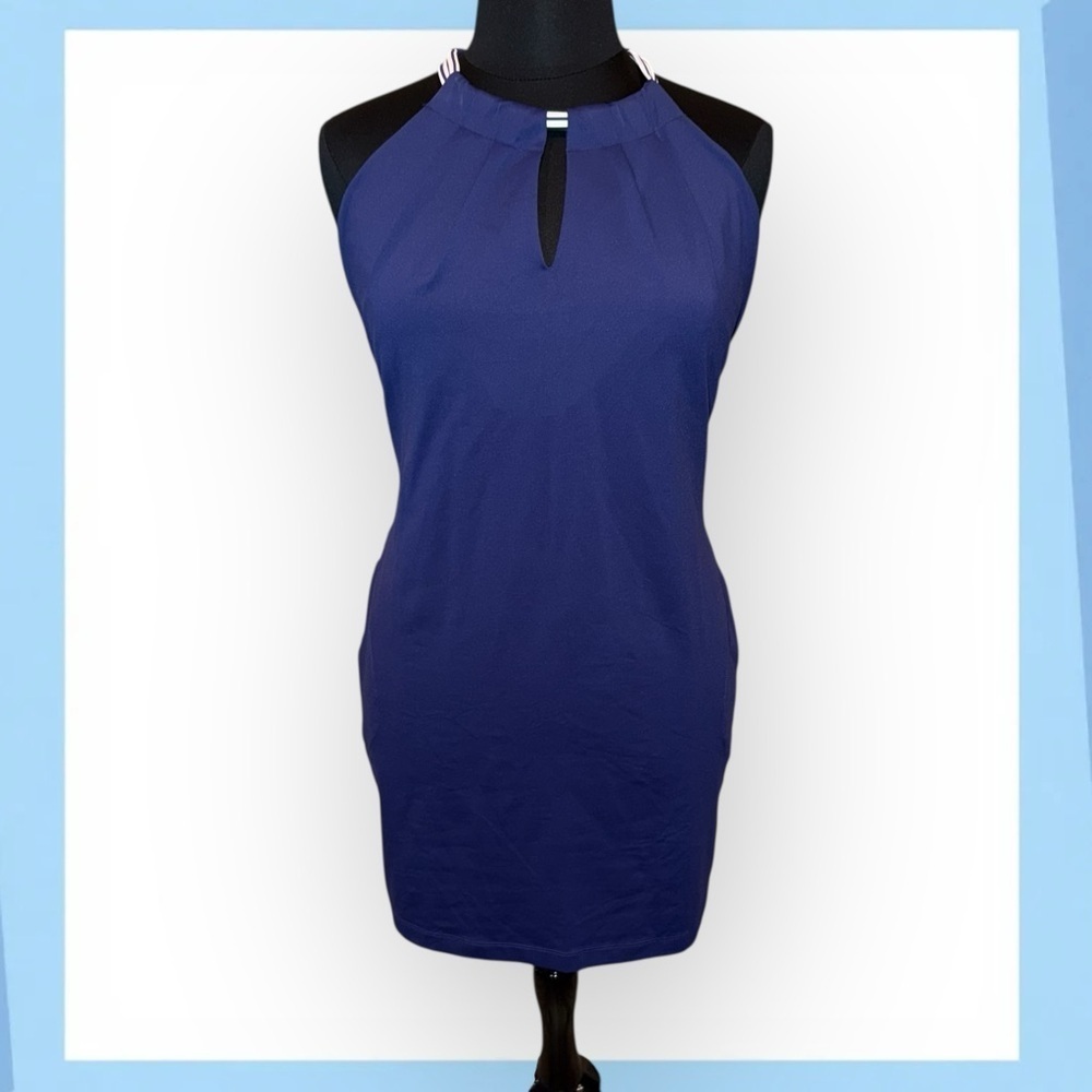 NWT TOMMY BAHAMA Aubrey Playa Del Ray Island Zone Halter Dress XL - Island Navy - Picture 3 of 13